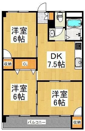 拡大写真:ルミエール山合 1階104の間取り
