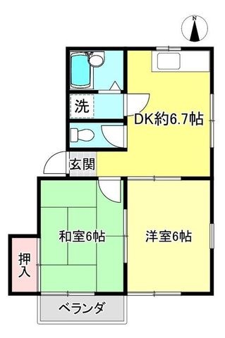 拡大写真:ドゥコーポレネオ 2階201の間取り