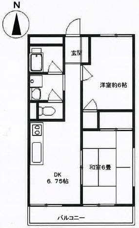 拡大写真:サンユーハイツ 3階307の間取り