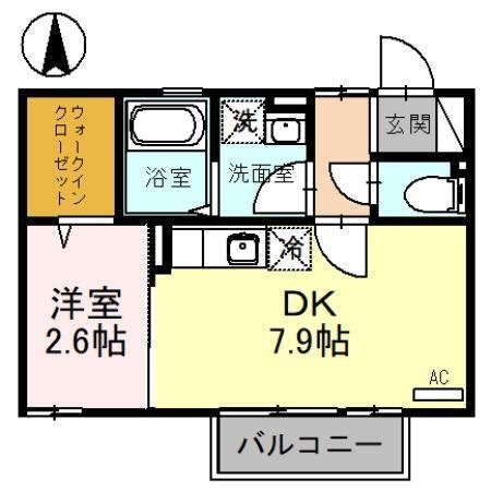 拡大写真：グリーンフィールド 2階201の間取り