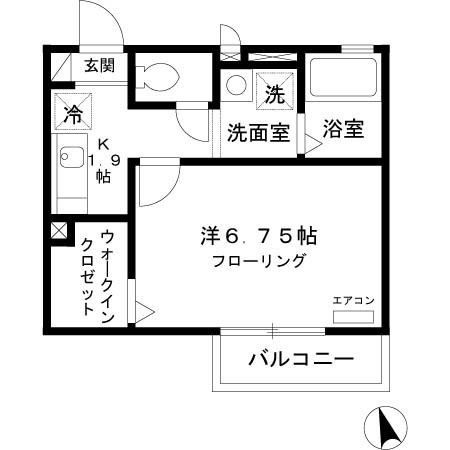 拡大写真:アンフラーゼ 2階201の間取り