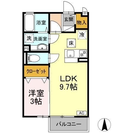 拡大写真:サンクレア Ⅰ Ⅱ Ⅲ?Ⅰ 1階110の間取り