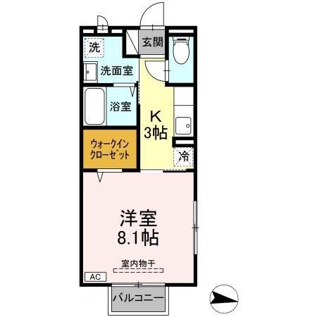 拡大写真:シャルマンクールⅡ 2階201の間取り