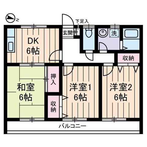 拡大写真:シャトル金山 2階202の間取り