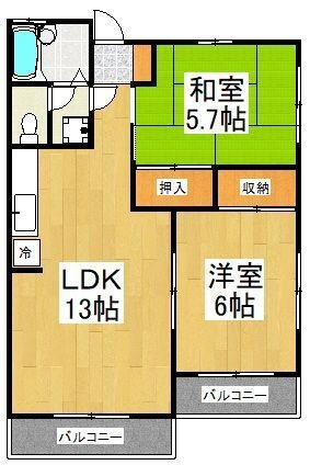 拡大写真:プレタメゾン小山 2階201の間取り