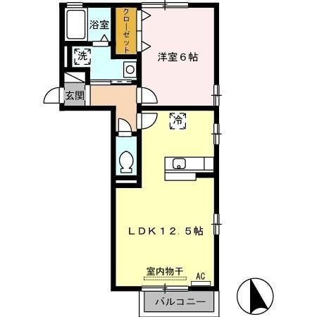 拡大写真:アージュI A棟 2階201の間取り