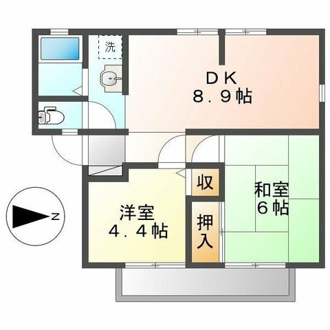 拡大写真:WING.N 1階101の間取り