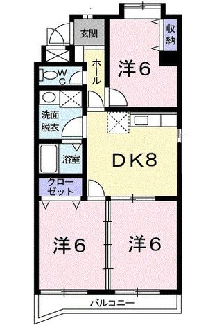 拡大写真:ソシエ221 4階401の間取り