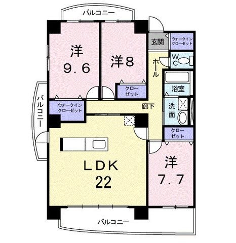 拡大写真:メジャーワン 8階802の間取り
