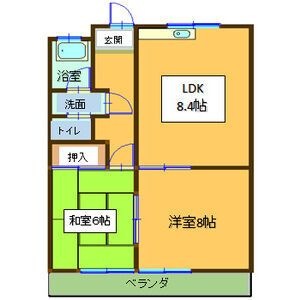 拡大写真:ロワメゾンのぞみ 2階202の間取り