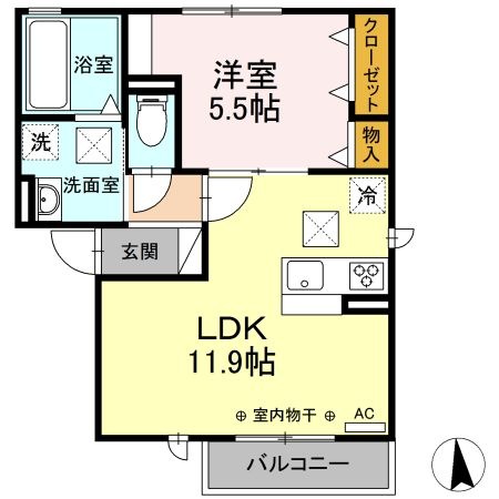 拡大写真:ルーセント 1階105の間取り