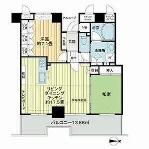 拡大写真:岐阜シティタワー43 30階3007の間取り