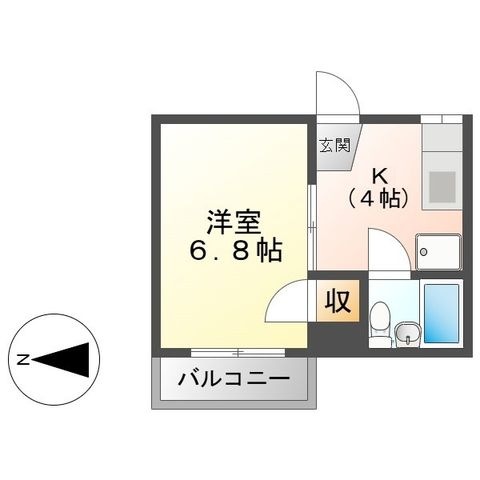 拡大写真：フォーブル柳原 1階102の間取り