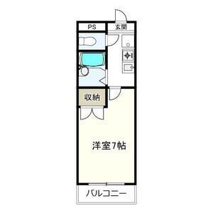 拡大写真:クレールたつた 4階406の間取り