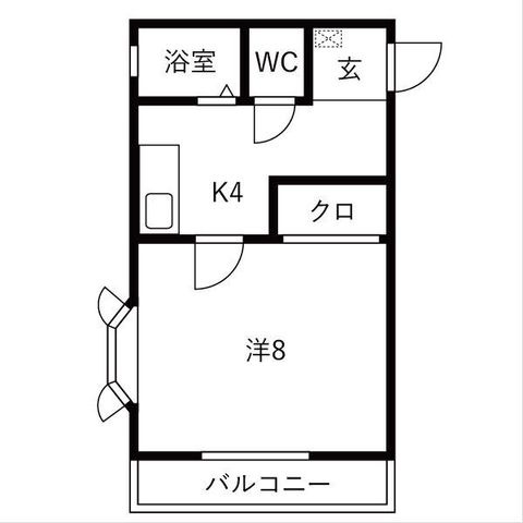 拡大写真:ドエルKMII 3階2Dの間取り