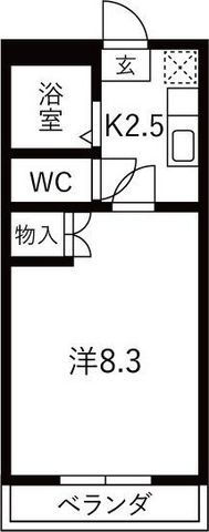 拡大写真：Gハイツ97 3階308の間取り