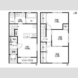 拡大写真:リーブルファイン黒野Ⅱ 1階103の間取り