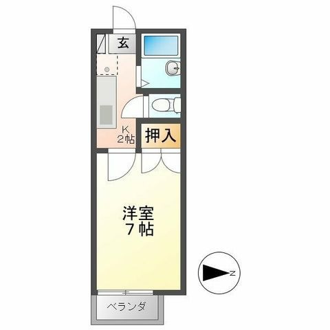 拡大写真:LIBERTY KUNIE II 2階211の間取り