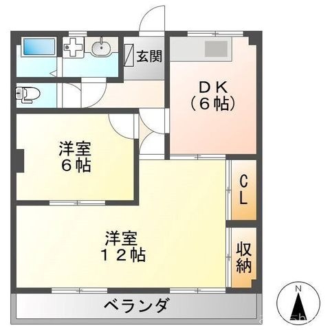 拡大写真:ロイヤルハイツ柳津 2階203の間取り
