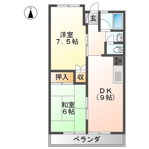拡大写真：広瀬ビル 4階502の間取り