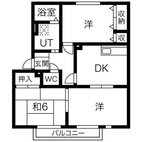 拡大写真:サンガーデン西改田 2階201の間取り