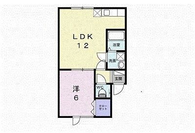 拡大写真：リックヴィール 1階105の間取り