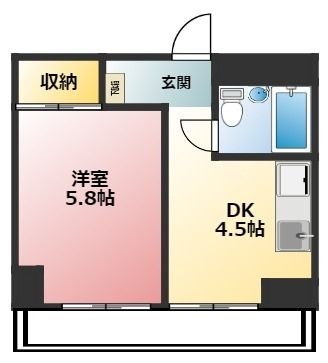 拡大写真:高野ハイツ 3階307の間取り