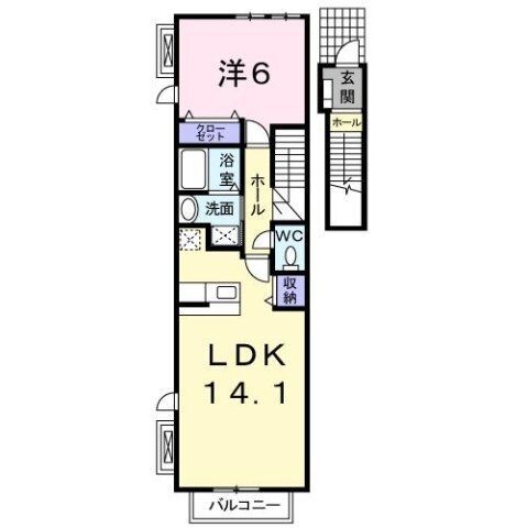 拡大写真:辻ヶ花 弐番館 2階203の間取り