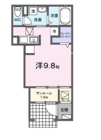 拡大写真:エイス クラウディア 1階105の間取り