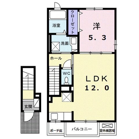 拡大写真:スマイル 2階205の間取り