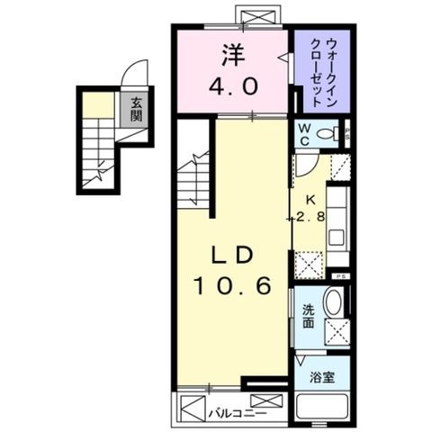 拡大写真:イーリス ウィステリア 4階402の間取り