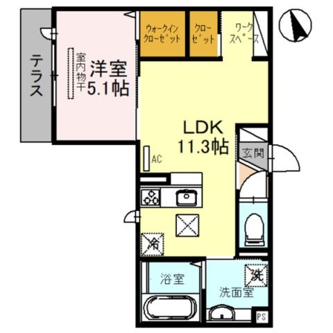 拡大写真:RayMaison住吉大社 1階102の間取り