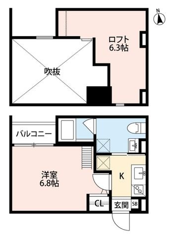 拡大写真:WISTERIA R&T 2階201の間取り