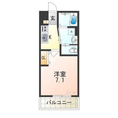 拡大写真:GROOVE住吉 3階304の間取り