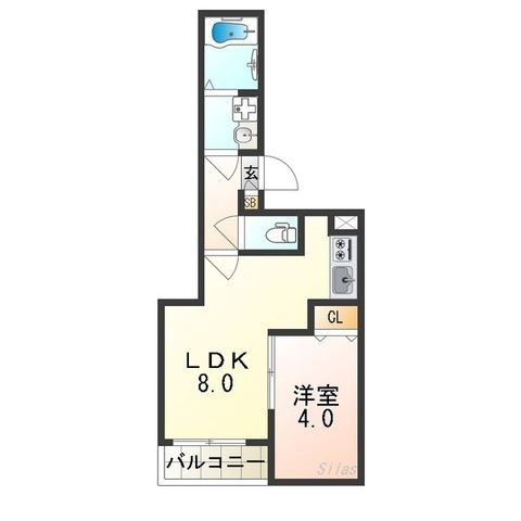 拡大写真:H-maison住吉Ⅱ 1階105の間取り