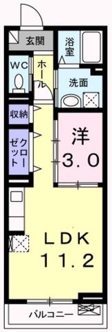 拡大写真:フランコリーヌ 2階202の間取り