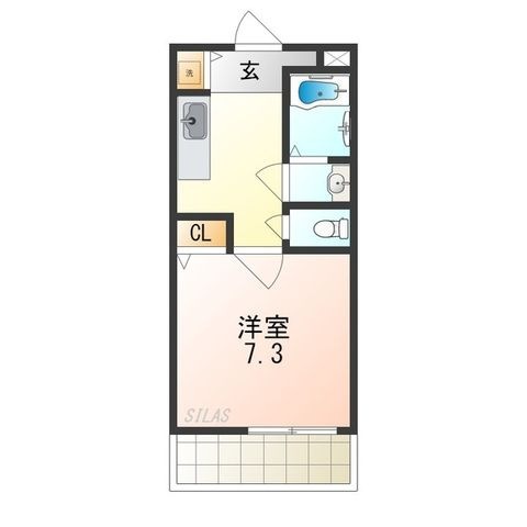 拡大写真:グランソレイユK&J壱番館 2階211の間取り