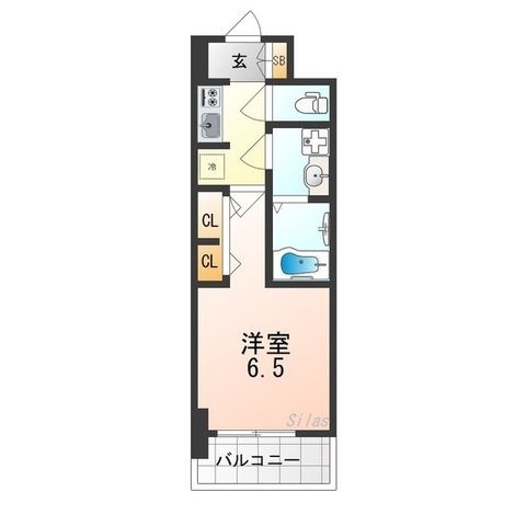 拡大写真:S-RESIDENCE堺altklas 3階308の間取り