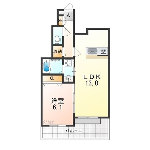 拡大写真:Casaあびこ道 1階102の間取り