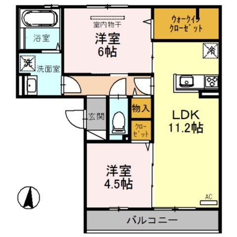 拡大写真:ソレアード大塚 2階202の間取り
