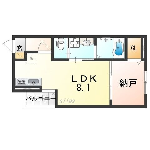 拡大写真:ALEGRIA北助松South 2階204の間取り