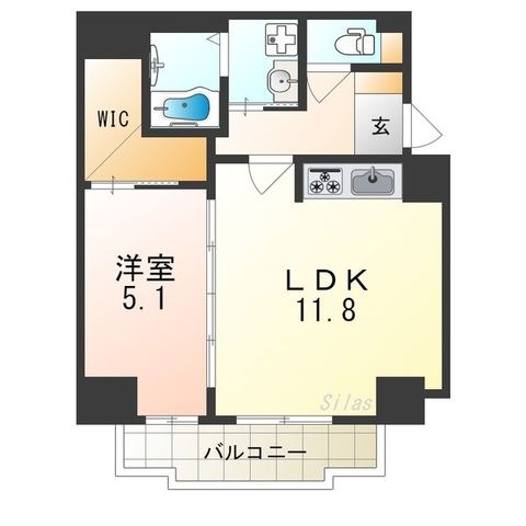 拡大写真:アトリエール堺新町 4階403の間取り