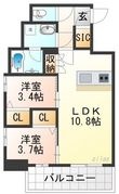 大阪市港区磯路3丁目の間取図