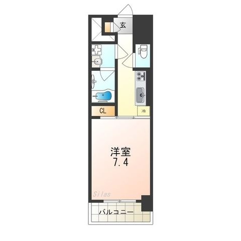 拡大写真:アルモニー中もず 7階702の間取り