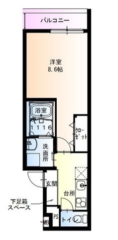 拡大写真:フジパレス新金岡Ⅴ番館 2階202の間取り