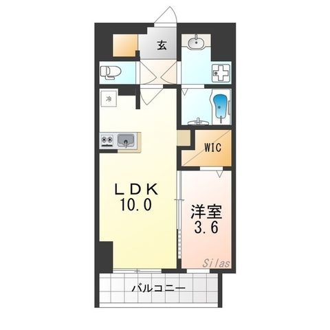 拡大写真:大阪市天王寺区堀越町 6階602の間取り
