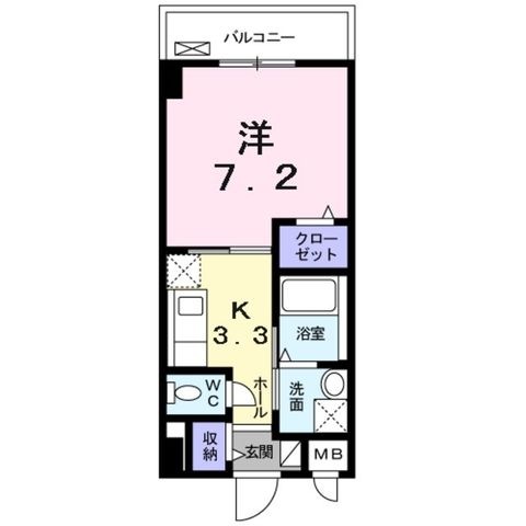 拡大写真:リバーコート浅香 2階203の間取り