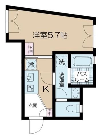 拡大写真:渋谷区元代々木町 1階105の間取り