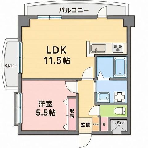 拡大写真:世田谷区上野毛4丁目 4階404の間取り