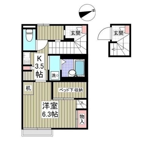 拡大写真:世田谷区祖師谷4丁目 2階202の間取り
